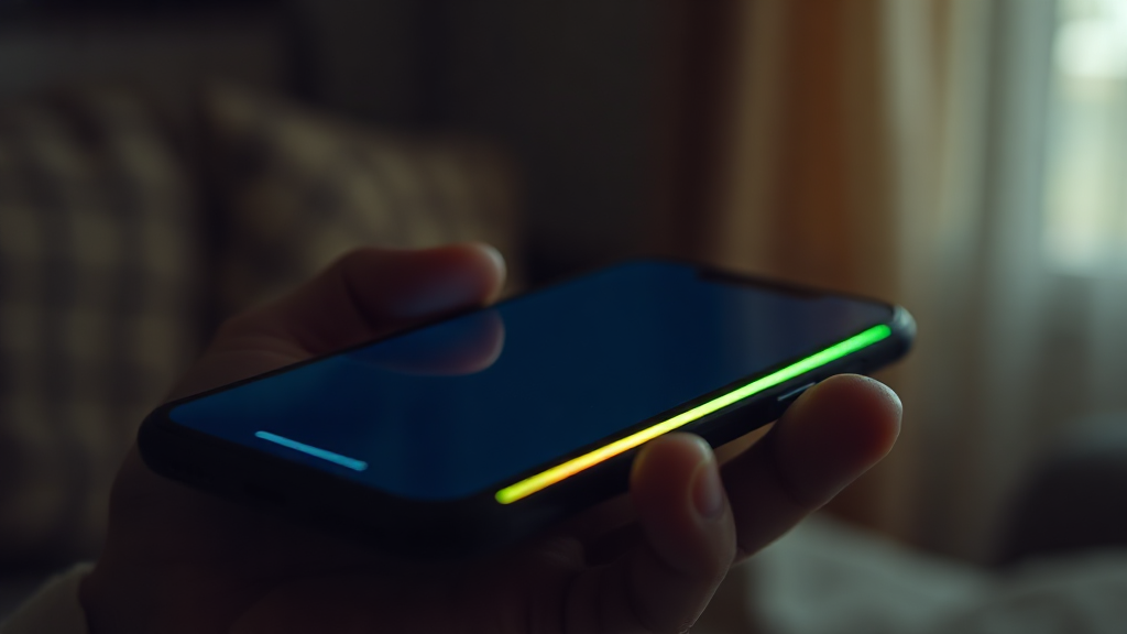 A glowing Siri interface border displayed on an iPhone screen during an Apple presentation.